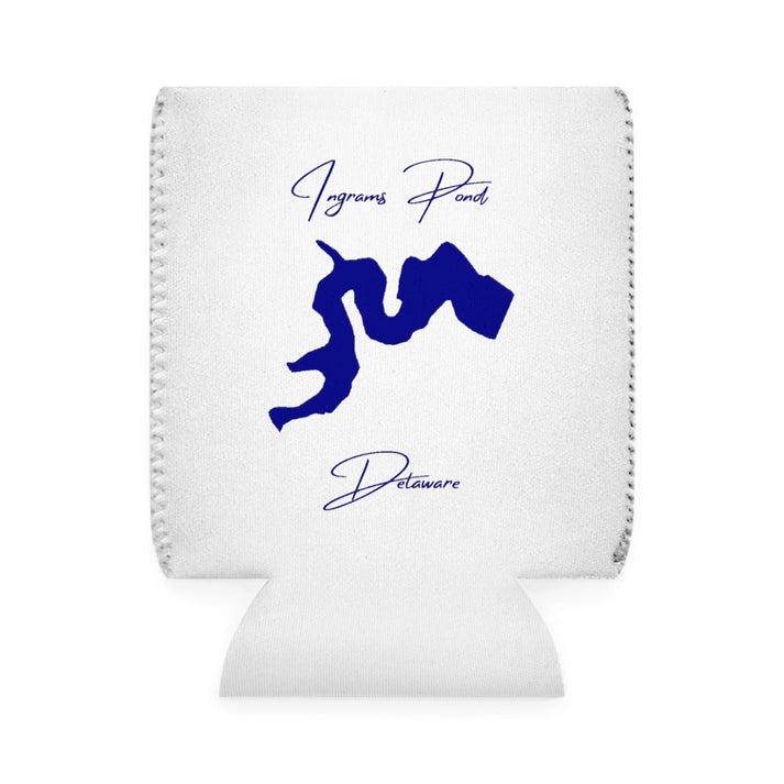 Delaware  Ingrams  Pond  Can  Koozie  front  position  view  from  front-1  white.webp