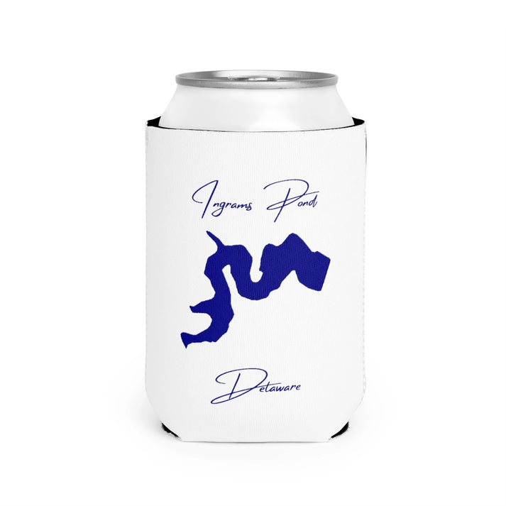 Delaware  Ingrams  Pond  Can  Koozie  front  position  view  from  front-2  white.webp