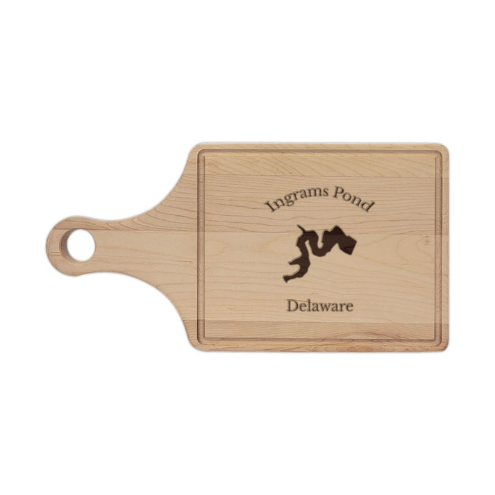 Delaware  Ingrams  Pond  Engraved  Cutting  Board  front  position  view  from  front  maple.webp