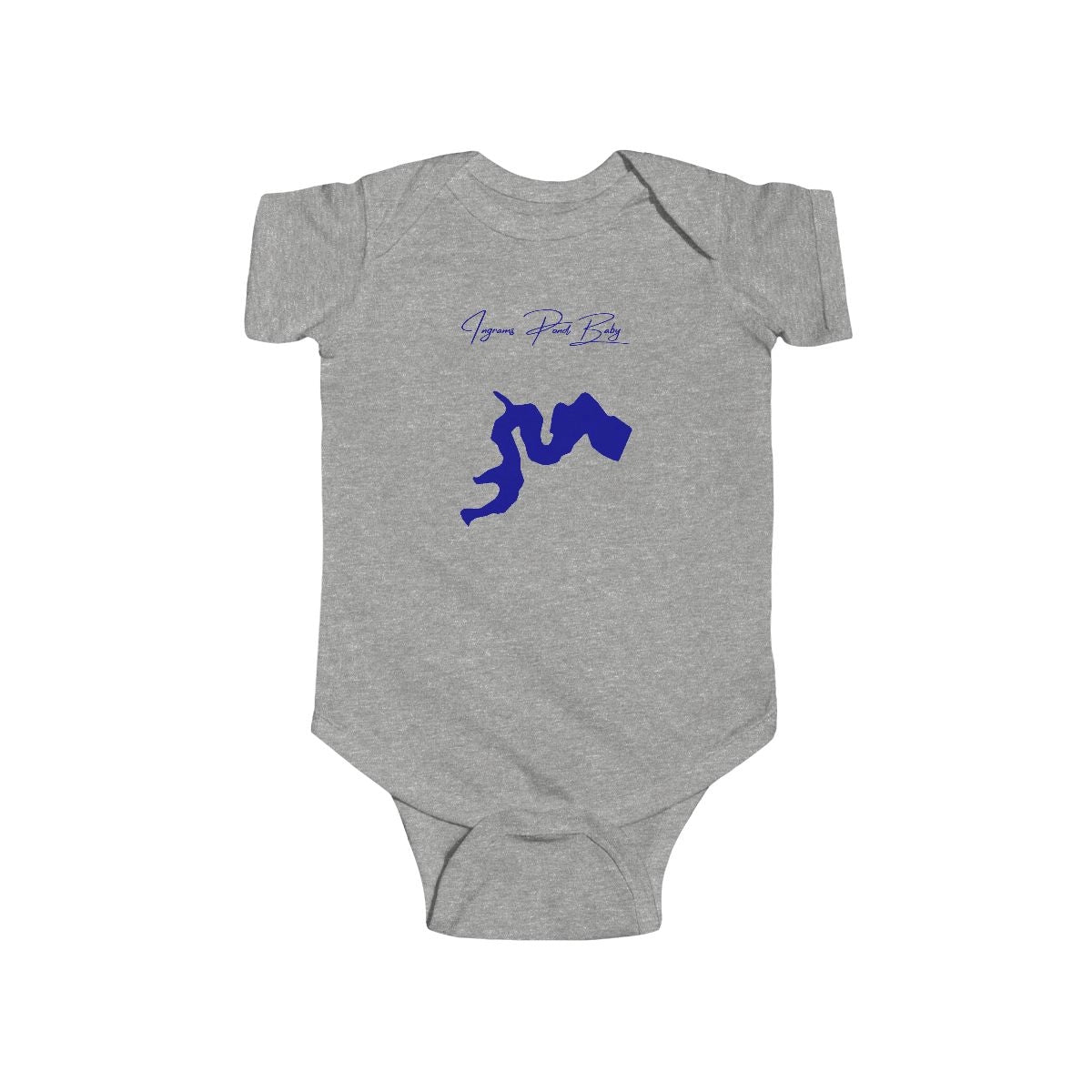 Delaware  Ingrams  Pond  Onesie  front  position  view  from  front  heather.webp
