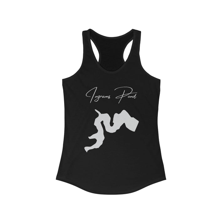 Delaware  Ingrams  Pond  Racerback-Tank  front  position  view  from  front  solid  black.webp