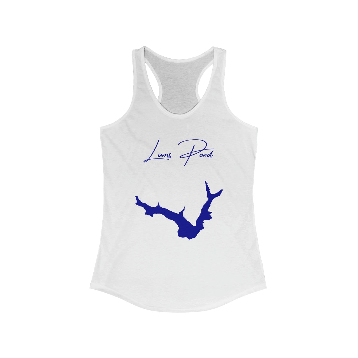 Delaware  Lums  Pond  Racerback-Tank  front  position  view  from  front  solid  white.webp