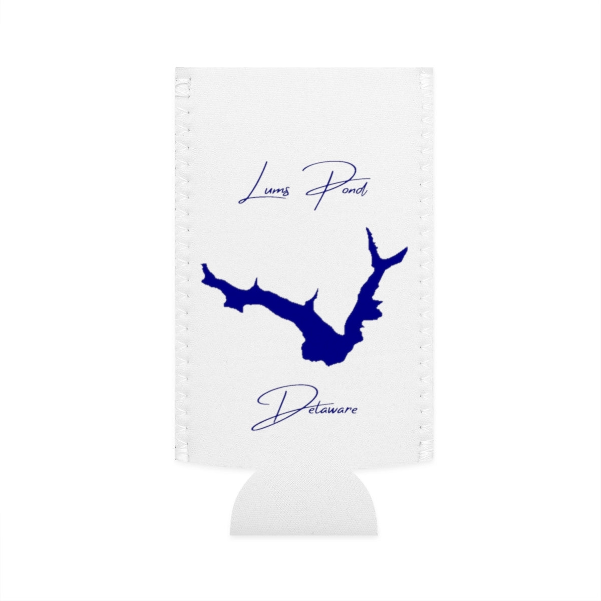 Delaware  Lums  Pond  Slim  Can  Koozie  front  position  view  from  flat-front  white.webp