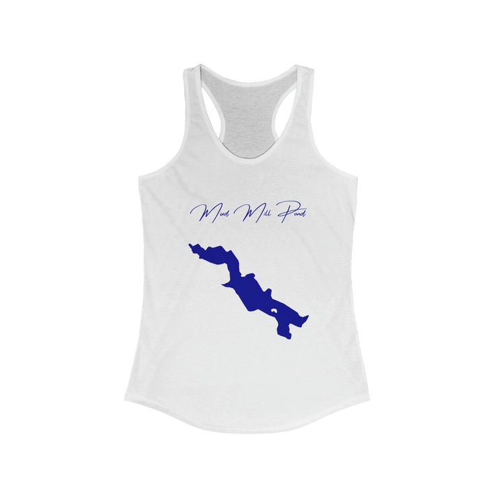 Delaware  Mud  Mill  Pond  Racerback-Tank  front  position  view  from  front  solid  white.webp