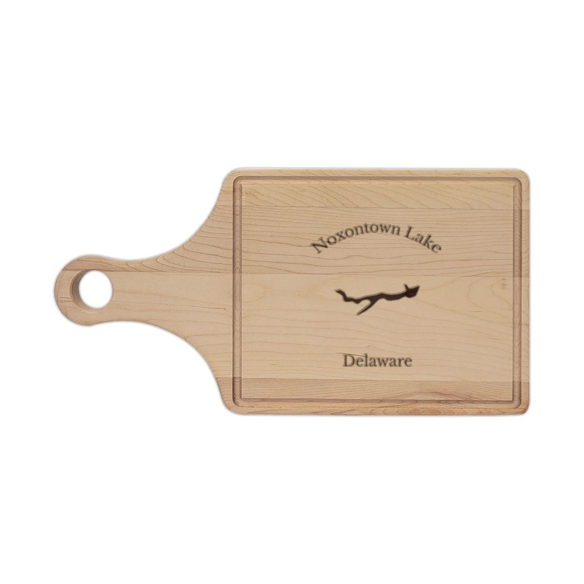 Delaware  Noxontown  Lake  Engraved  Cutting  Board  front  position  view  from  front  maple.webp