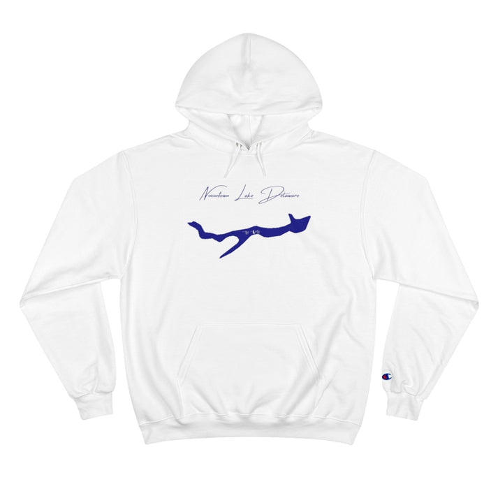 Delaware  Noxontown  Lake  Hoodie  front  position  view  from  front  white.webp