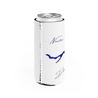 Delaware  Noxontown  Lake  Slim  Can  Koozie  all  position  view  from  right  white.webp