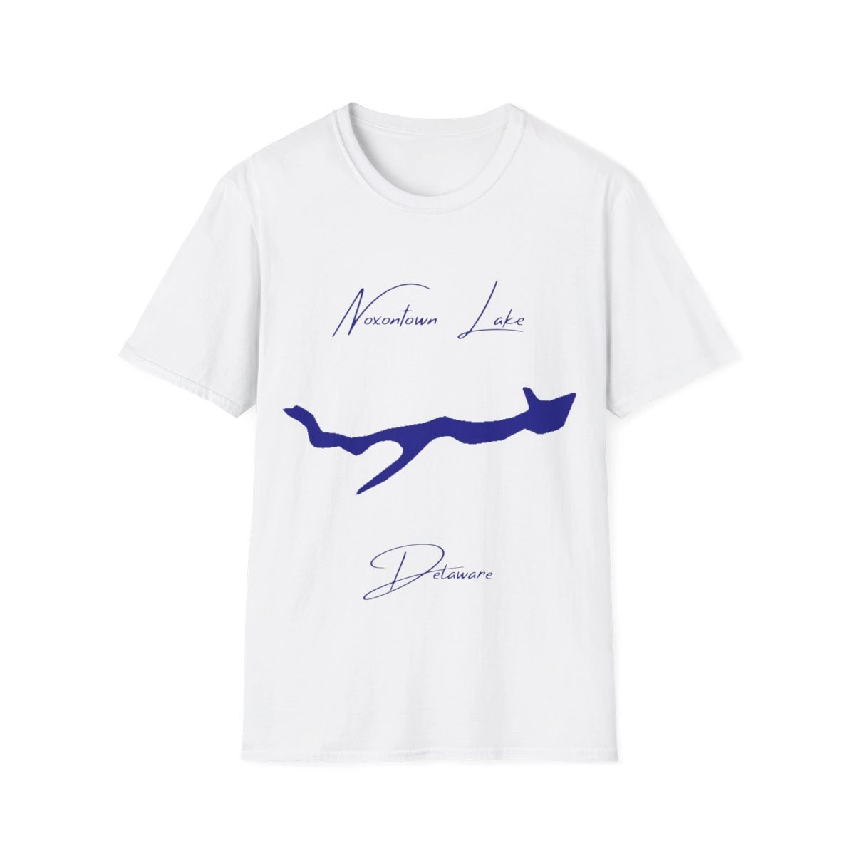 Delaware  Noxontown  Lake  T-shirt  front  position  view  from  front  white.webp