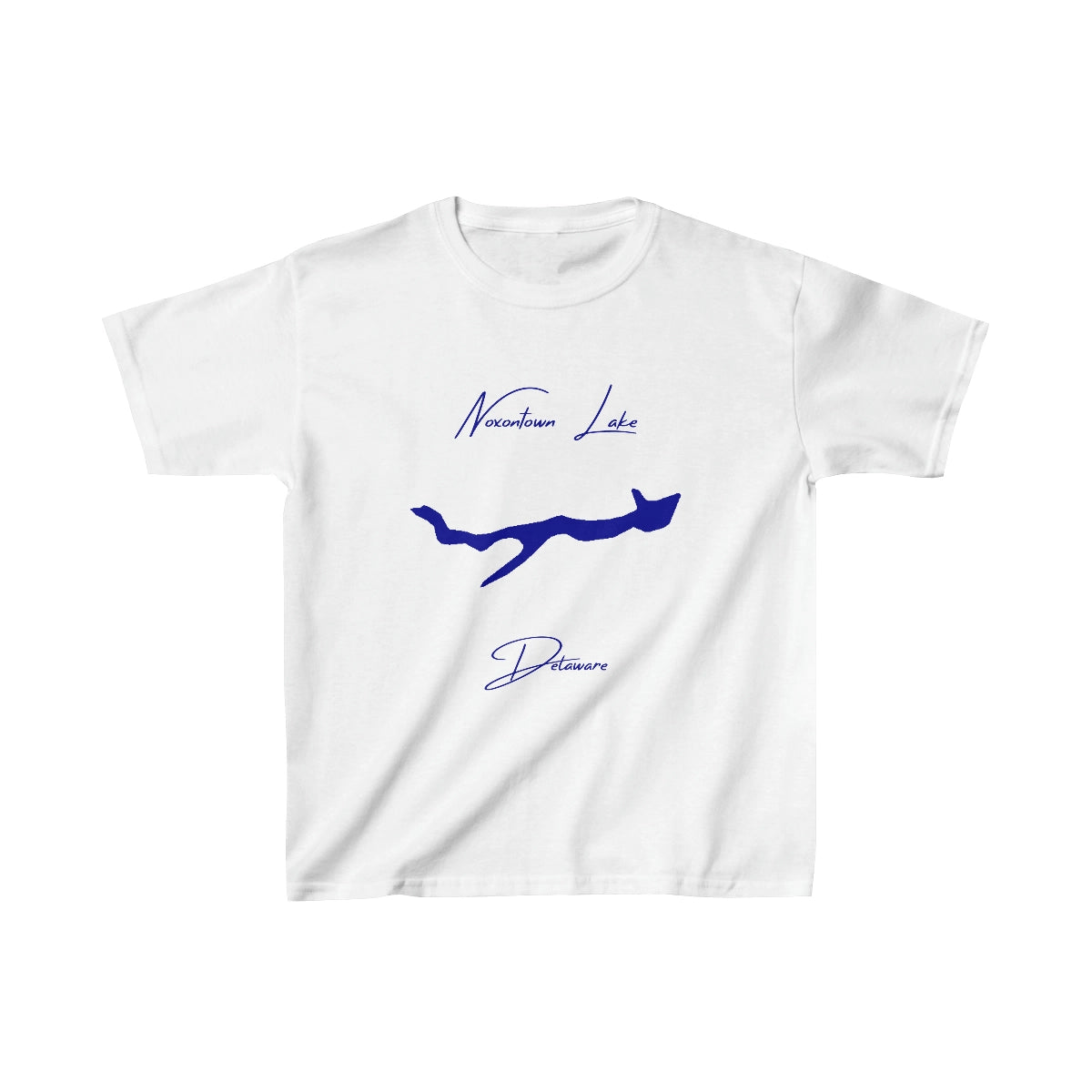 Delaware  Noxontown  Lake  Youth  T-shirt  front  position  view  from  front  white.webp