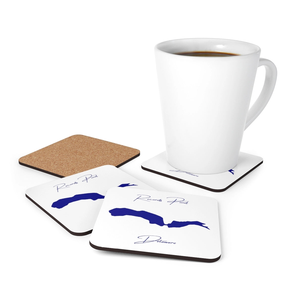 Delaware  Records  Pond  Coaster  Set  front  position  view  from  context-1  3.75  x  3.75.webp