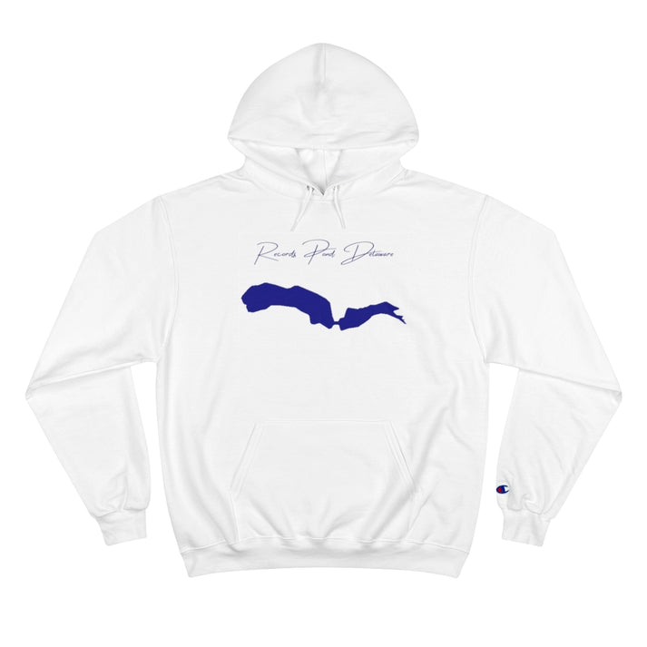 Delaware  Records  Pond  Hoodie  front  position  view  from  front  white.webp