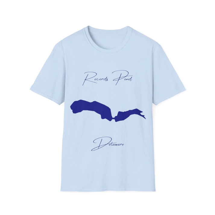 Delaware  Records  Pond  T-shirt  front  position  view  from  front  light  blue.webp