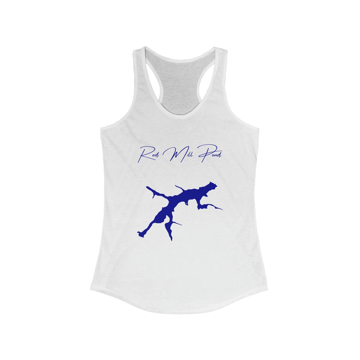 Delaware  Red  Mill  Pond  Racerback-Tank  front  position  view  from  front  solid  white.webp