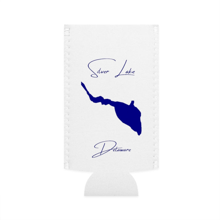 Delaware  Silver  Lake  Slim  Can  Koozie  front  position  view  from  flat-front  white.webp