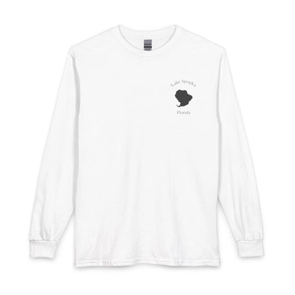Florida  Lake  Apopka  Long  Sleeve  Fishing  T-shirt  front  position  view  from  front  white.webp