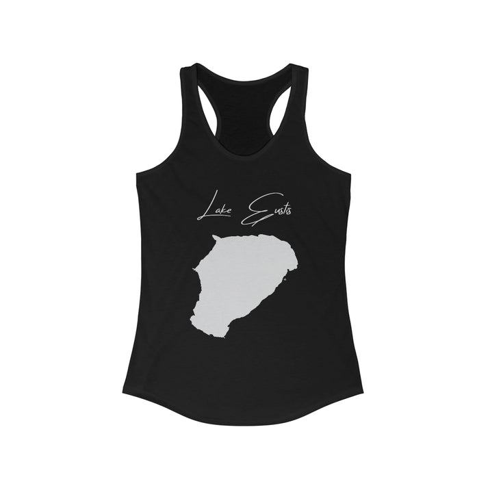 Florida  Lake  Eustis  Racerback-Tank  front  position  view  from  front  solid  black.webp