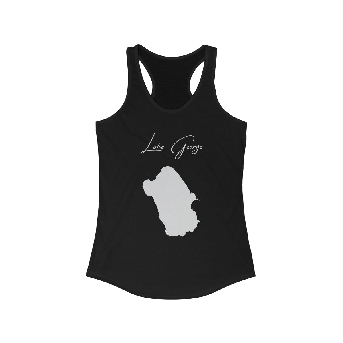 Florida  Lake  George  Racerback-Tank  front  position  view  from  front  solid  black.webp