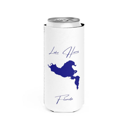 Florida  Lake  Harris  Slim  Can  Koozie  front  position  view  from  front  white.webp