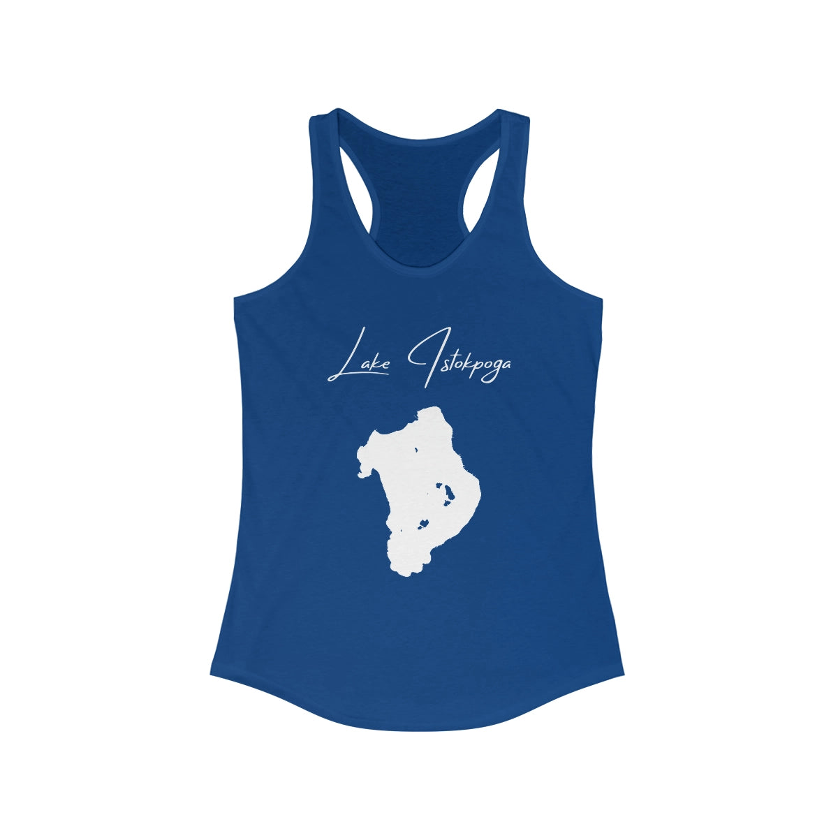 Florida  Lake  Istokpoga  Racerback-Tank  front  position  view  from  front  solid  royal.webp