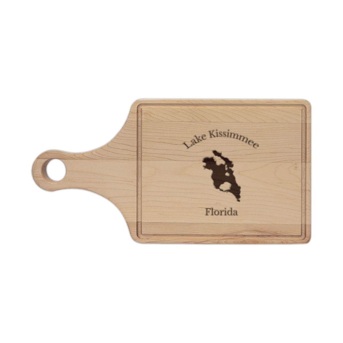 Florida  Lake  Kissimmee  Engraved  Cutting  Board  front  position  view  from  front  maple.webp
