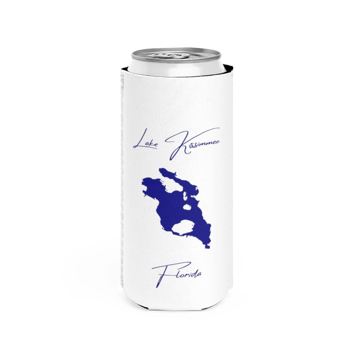 Florida  Lake  Kissimmee  Slim  Can  Koozie  front  position  view  from  front  white.webp
