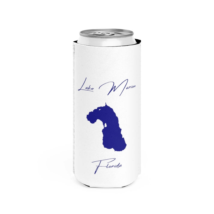 Florida  Lake  Marion  Slim  Can  Koozie  front  position  view  from  front  white.webp