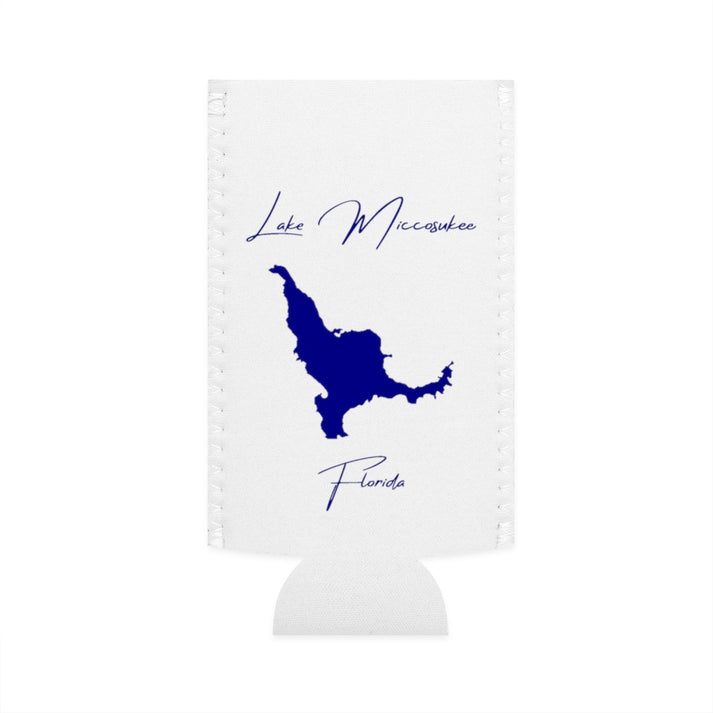 Florida  Lake  Miccosukee  Slim  Can  Koozie  front  position  view  from  flat-front  white.webp
