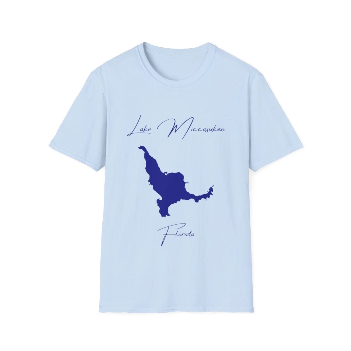 Florida  Lake  Miccosukee  T-shirt  front  position  view  from  front  light  blue.webp