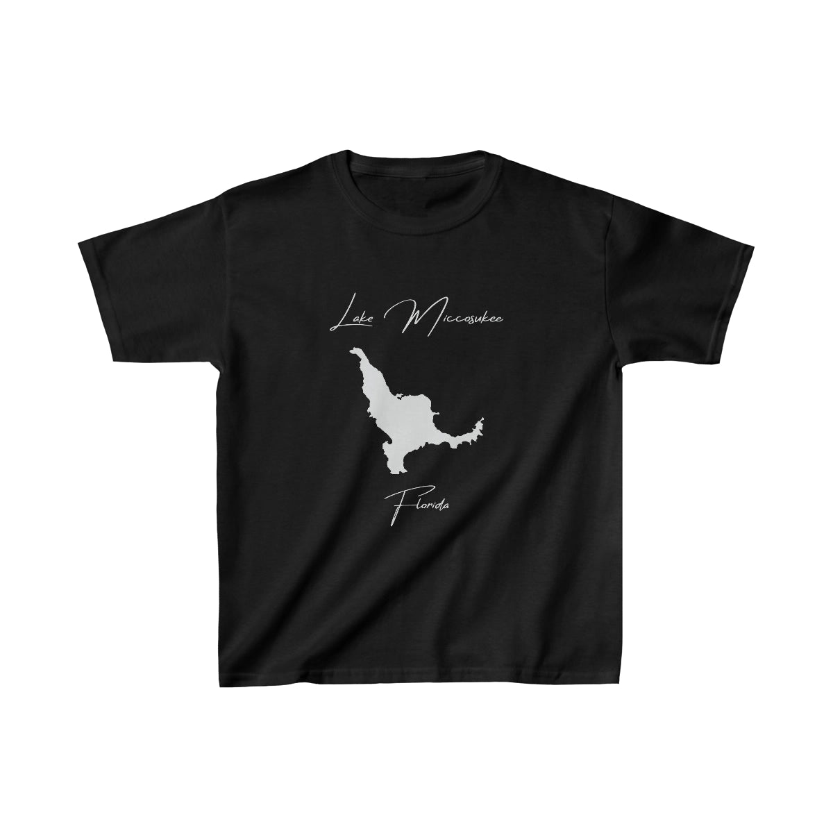 Florida  Lake  Miccosukee  Youth  T-shirt  front  position  view  from  front  black.webp