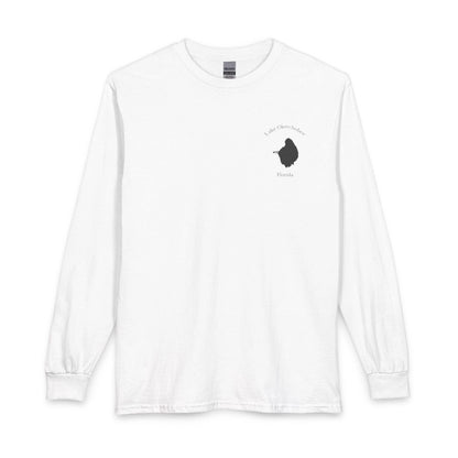 Florida  Lake  Okeechobee  Long  Sleeve  Fishing  T-shirt  front  position  view  from  front  white.webp