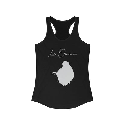 Florida  Lake  Okeechobee  Racerback-Tank  front  position  view  from  front  solid  black.webp