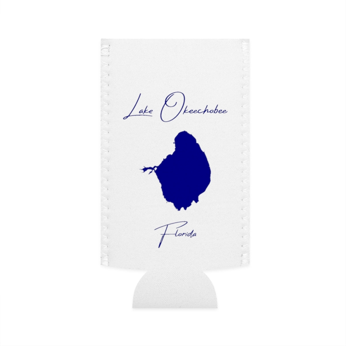 Florida  Lake  Okeechobee  Slim  Can  Koozie  front  position  view  from  flat-front  white.webp