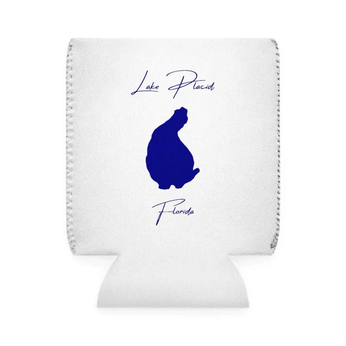 Florida  Lake  Placid  Can  Koozie  front  position  view  from  front-1  white.webp