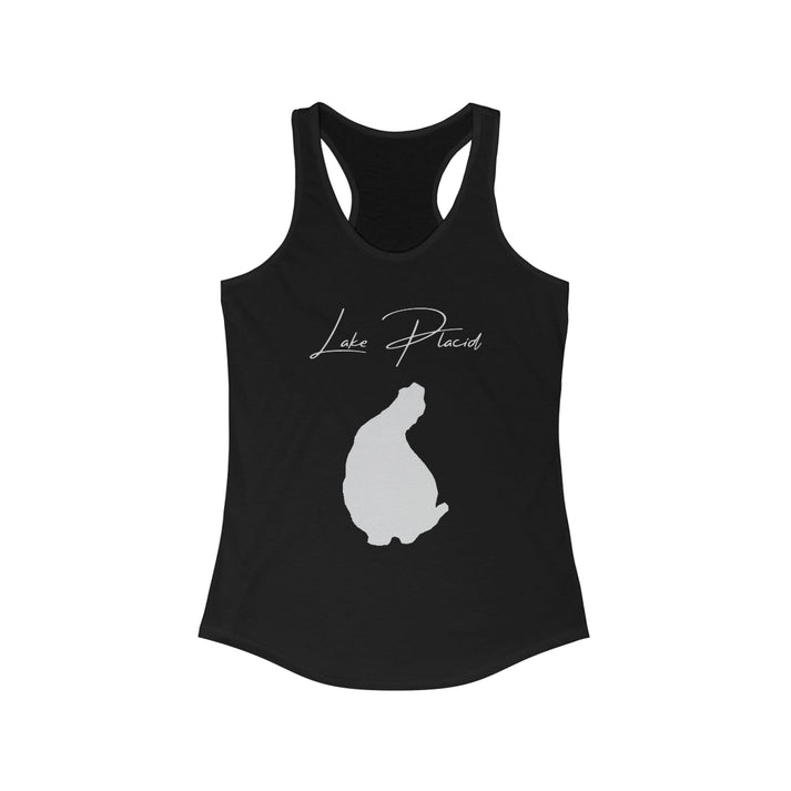 Florida  Lake  Placid  Racerback-Tank  front  position  view  from  front  solid  black.webp
