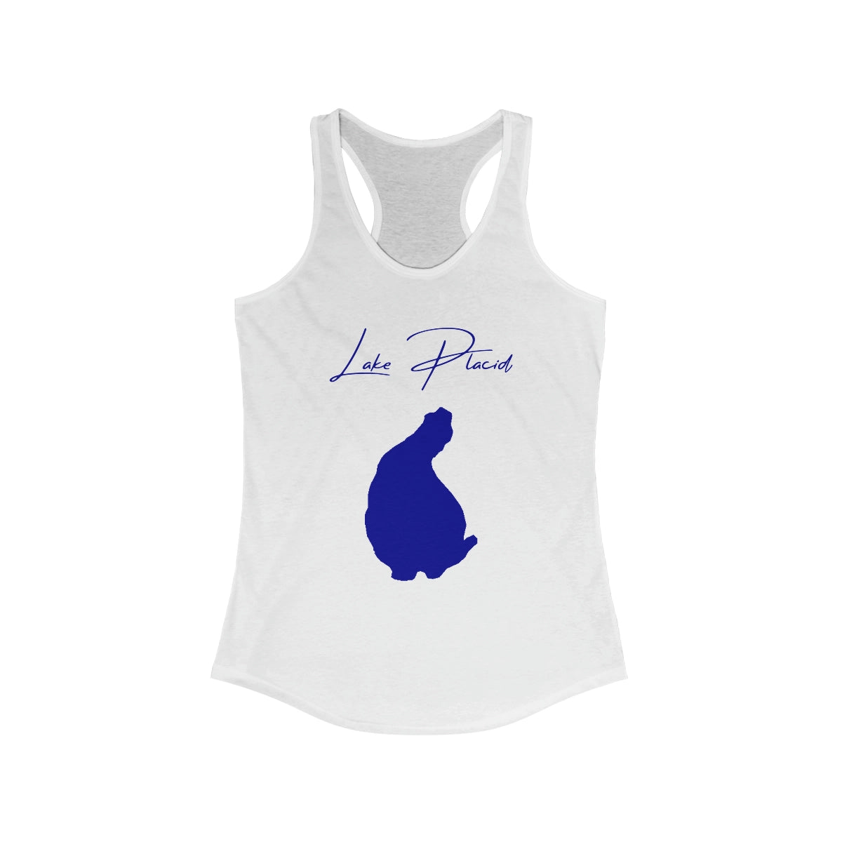 Florida  Lake  Placid  Racerback-Tank  front  position  view  from  front  solid  white.webp