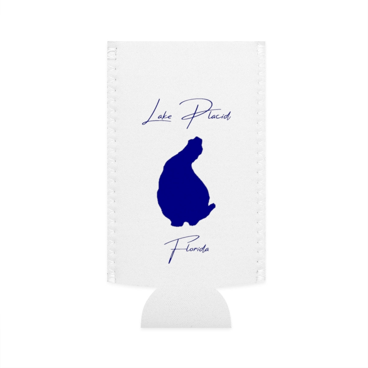 Florida  Lake  Placid  Slim  Can  Koozie  front  position  view  from  flat-front  white.webp