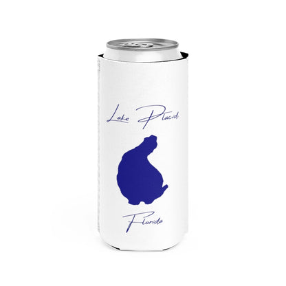 Florida  Lake  Placid  Slim  Can  Koozie  front  position  view  from  front  white.webp