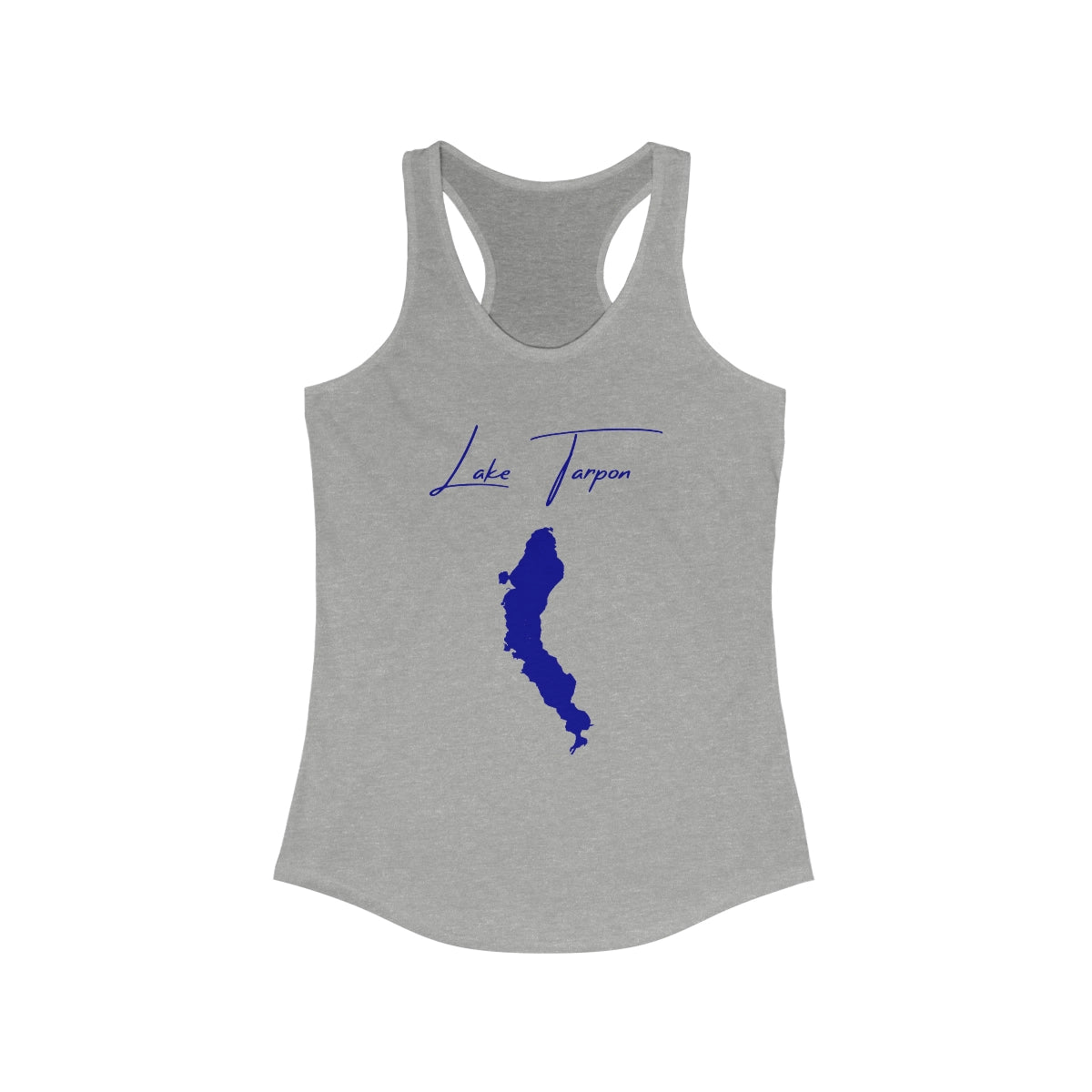 Florida  Lake  Tarpon  Racerback-Tank  front  position  view  from  front  heather  grey.webp