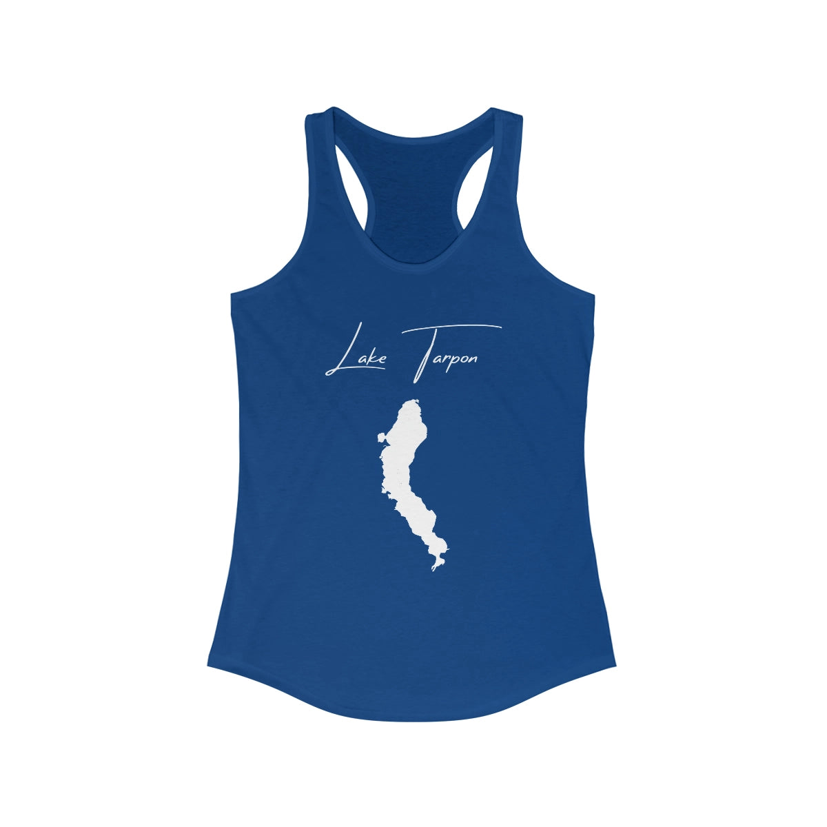Florida  Lake  Tarpon  Racerback-Tank  front  position  view  from  front  solid  royal.webp