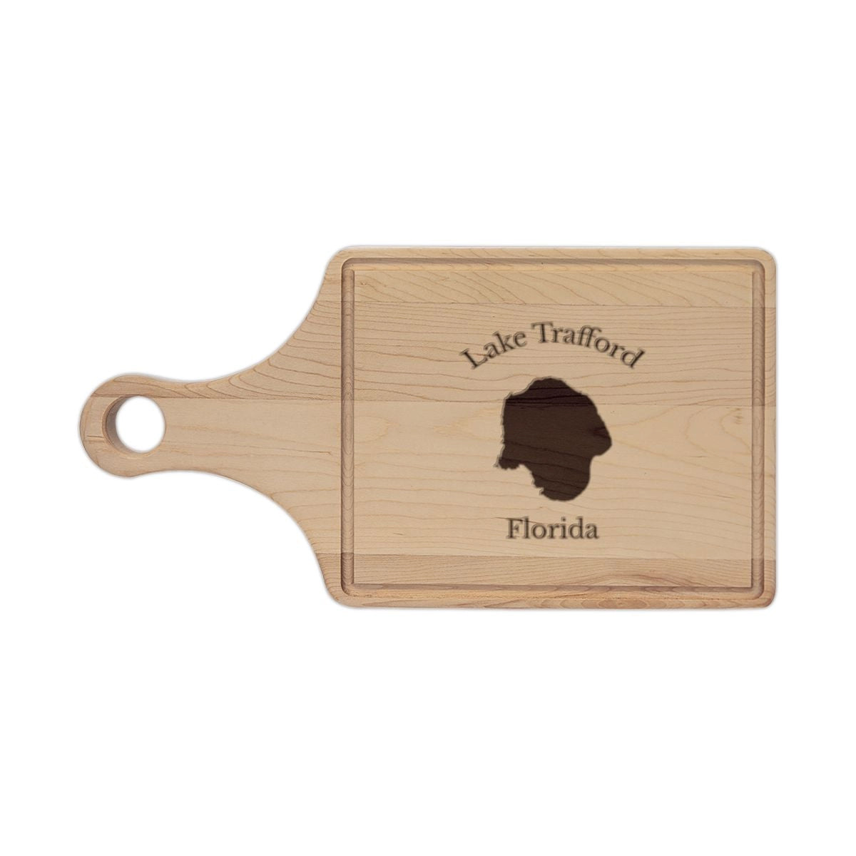 Florida  Lake  Trafford  Engraved  Cutting  Board  front  position  view  from  front  maple.webp