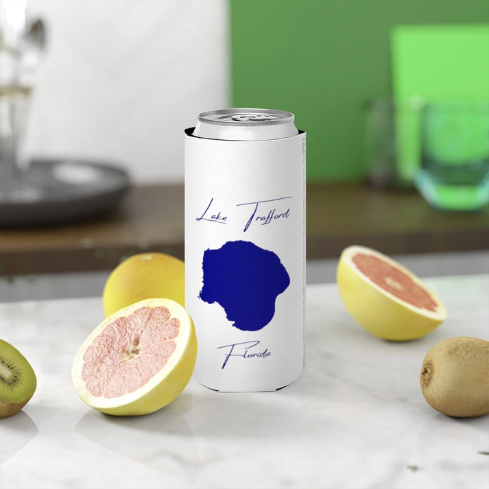 Florida  Lake  Trafford  Slim  Can  Koozie  front  position  view  from  context-2  white.webp