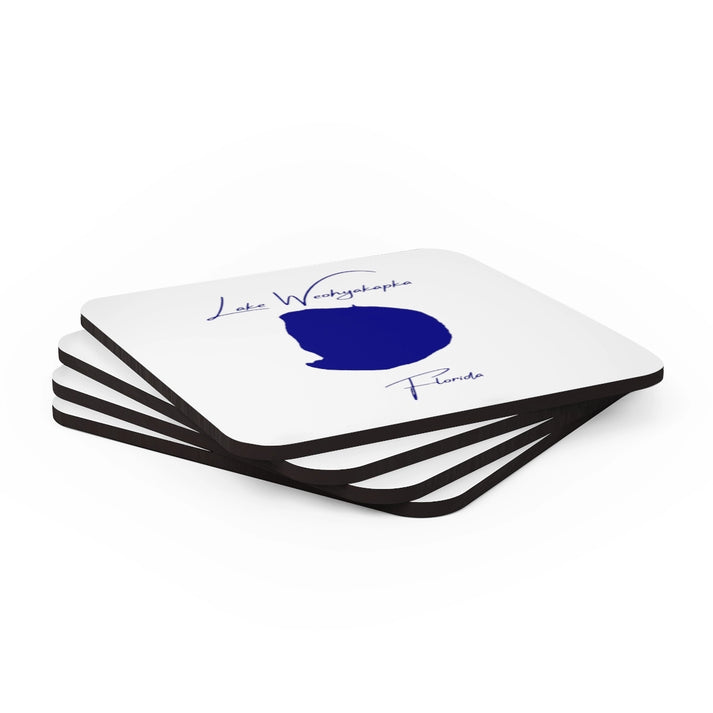 Florida  Lake  Weohyakapka  Coaster  Set  front  position  view  from  stacked  3.75  x  3.75.webp