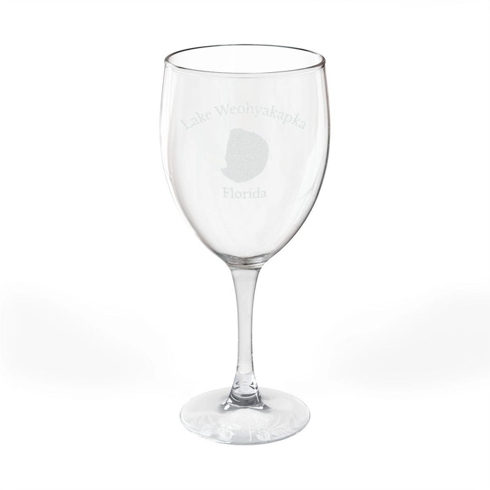 Florida  Lake  Weohyakapka  Engraved  Wine  Glass  other  position  view  from  front  10.5oz.webp