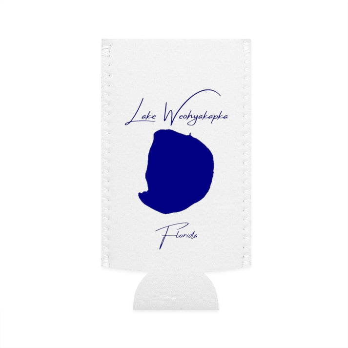 Florida  Lake  Weohyakapka  Slim  Can  Koozie  front  position  view  from  flat-front  white.webp