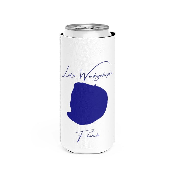 Florida  Lake  Weohyakapka  Slim  Can  Koozie  front  position  view  from  front  white.webp