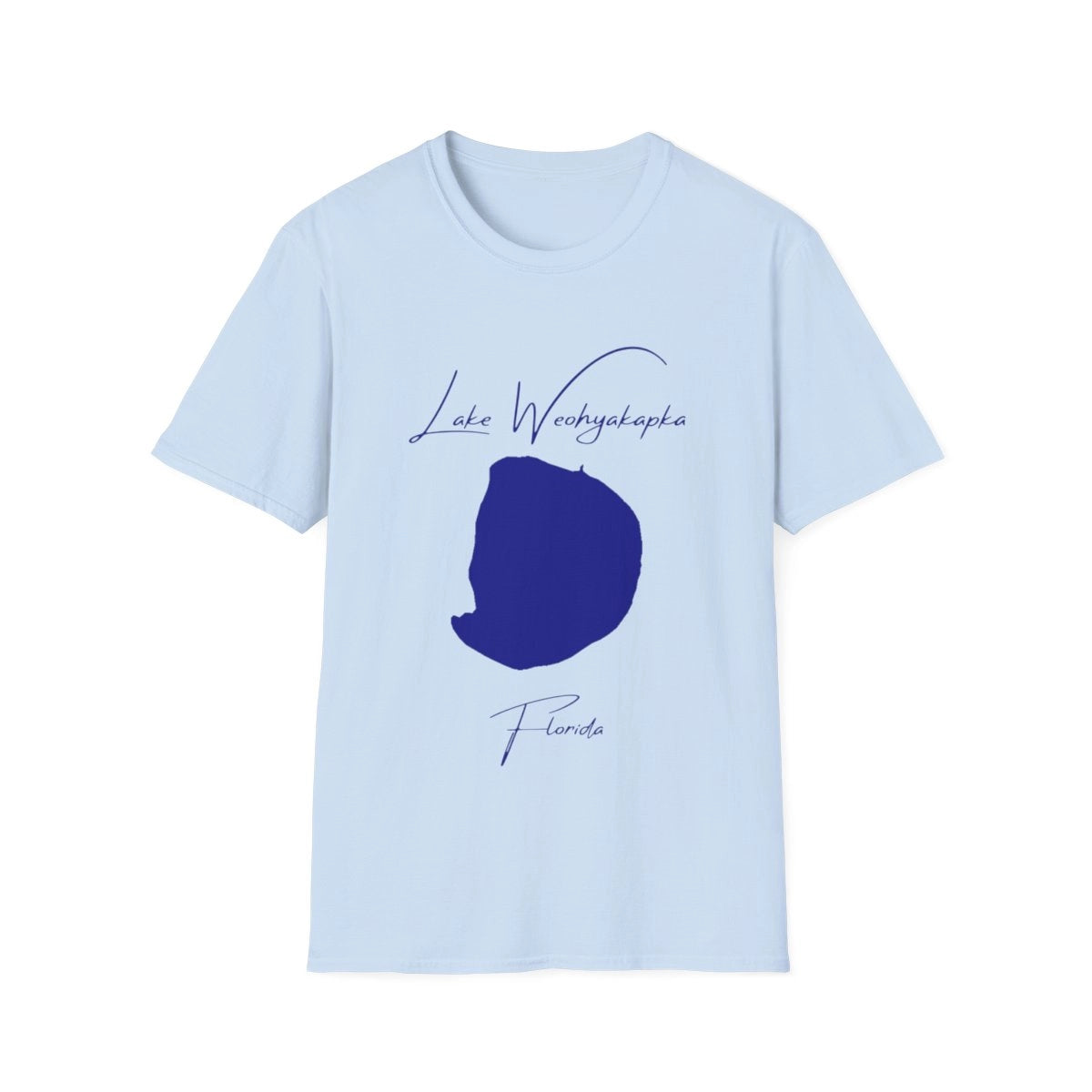 Florida  Lake  Weohyakapka  T-shirt  front  position  view  from  front  light  blue.webp