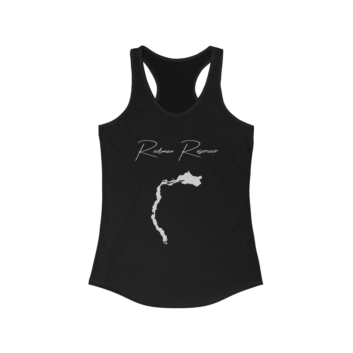 Florida  Rodman  Reservoir  Racerback-Tank  front  position  view  from  front  solid  black.webp
