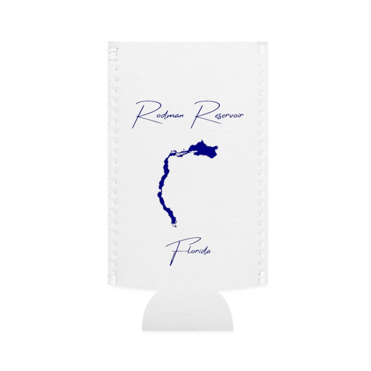 Florida  Rodman  Reservoir  Slim  Can  Koozie  front  position  view  from  flat-front  white.webp