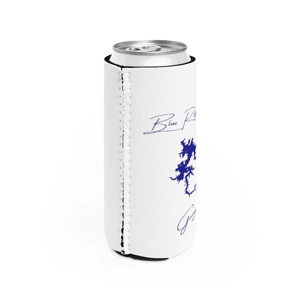 Georgia  Blue  Ridge  Lake  Slim  Can  Koozie  all  position  view  from  right  white.webp