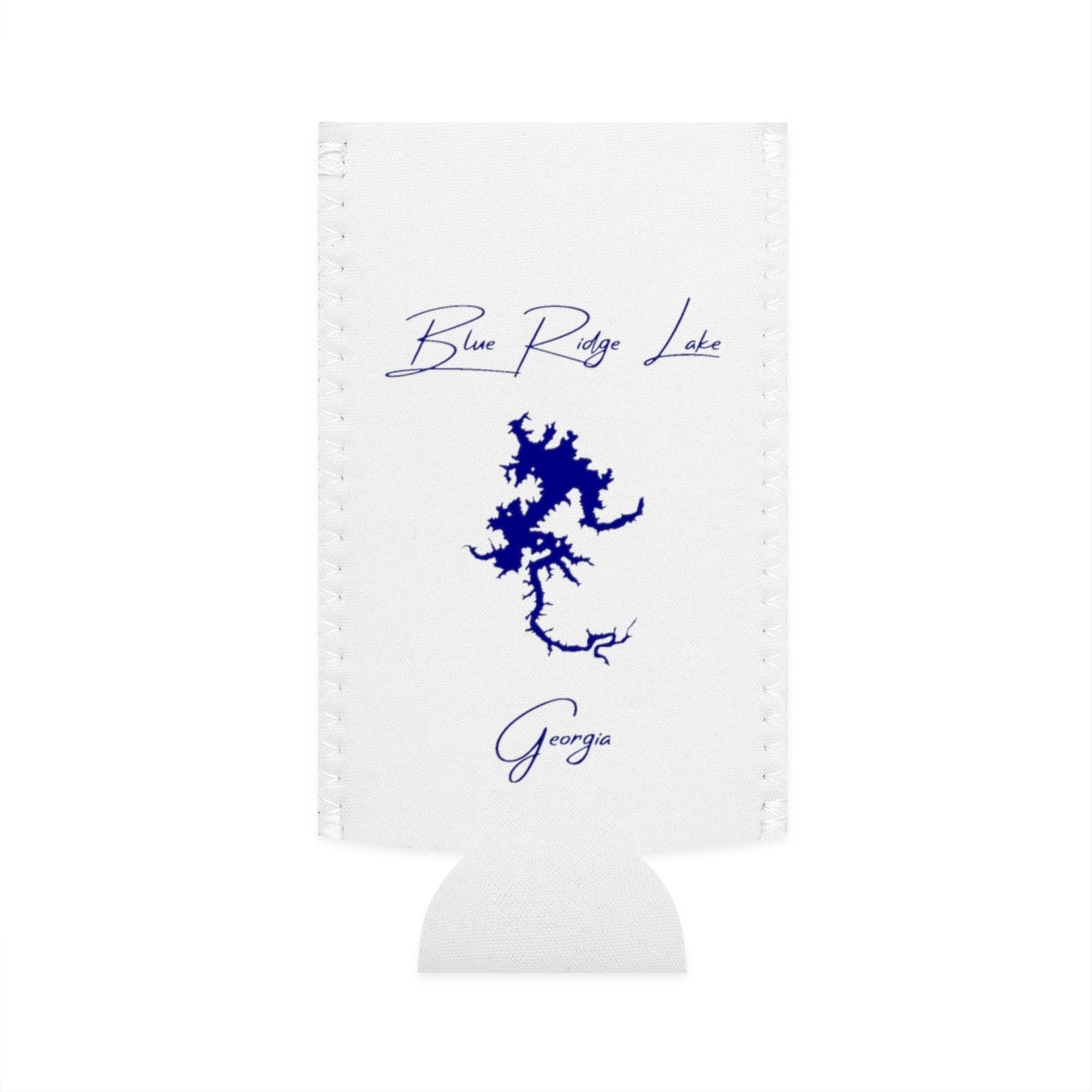 Georgia  Blue  Ridge  Lake  Slim  Can  Koozie  front  position  view  from  flat-front  white.webp